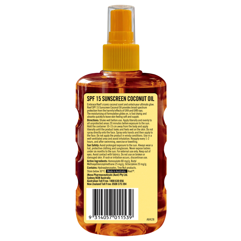 Reef SPF 15 Sunscreen Coconut Oil Spray 220mL